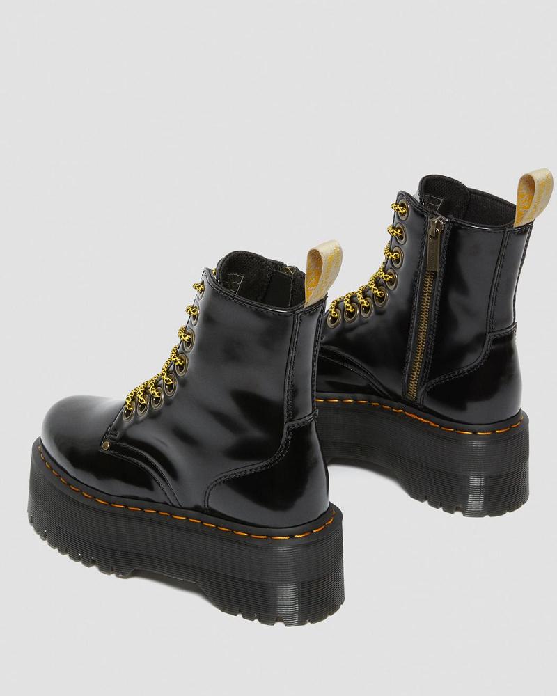 Dr Martens Vegan Jadon Max Platform Støvler Dame Sort | DK 263PJJ